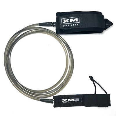 XM SURF MORE Knee/Calf Surfboard Leash 9ft., COMP Cord Thickness (.220 in.), Choose Length and Color, Key Pocket, Unbreakable Swivels, Detachable Railsaver, Made in USA