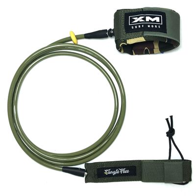 XM SURF MORE Big Wave 6ft-12ft Surfboard Leash with Tangle Free Upgrade, Cord Thickness (.313in), Key Pocket, Unbreakable Swivels, Detachable Railsaver, Made in USA