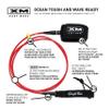 XM SURF MORE Big Wave 6ft-12ft Surfboard Leash with Tangle Free Upgrade, Cord Thickness (.313in), Key Pocket, Unbreakable Swivels, Detachable Railsaver, Made in USA view 2