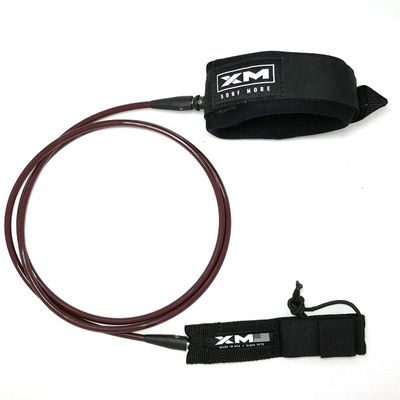XM SURF MORE Knee/Calf Surfboard Leash 8ft-10ft, COMP Cord Thickness (.220 in.), Choose Length and Color, Key Pocket, Unbreakable Swivels, Detachable Railsaver, Made in USA