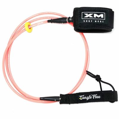 XM SURF MORE Comp 5ft Surfboard Leash with Tangle Free Upgrade, Cord Thickness (.220in), Key Pocket, Unbreakable Swivels, Detachable Railsaver, Made in USA