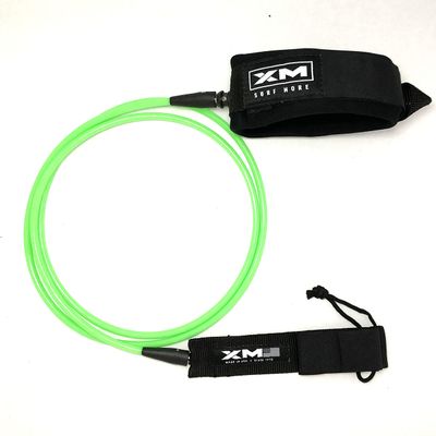XM SURF MORE Knee/Calf Surfboard Leash 8ft-10ft, COMP Cord Thickness (.220 in.), Choose Length and Color, Key Pocket, Unbreakable Swivels, Detachable Railsaver, Made in USA