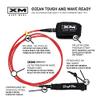 XM SURF MORE Comp 7ft Surfboard Leash with Tangle Free Upgrade, Cord Thickness (.220in), Key Pocket, Unbreakable Swivels, Detachable Railsaver, Made in USA view 1