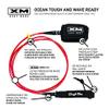 XM SURF MORE Comp 8ft Surfboard Leash with Tangle Free Upgrade, Cord Thickness (.220in), Key Pocket, Unbreakable Swivels, Detachable Railsaver, Made in USA view 2