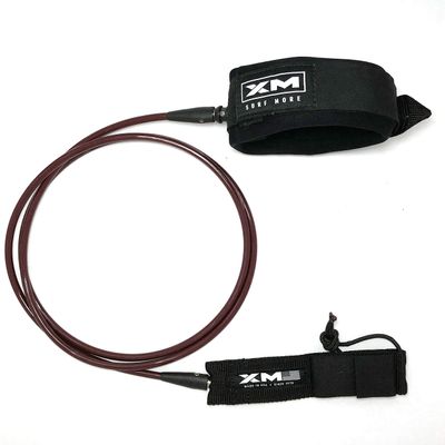 XM SURF MORE Knee/Calf Surfboard Leash 8ft., Regular Cord Thickness (.270 in.), Choose Length and Color, Key Pocket, Unbreakable Swivels, Detachable Railsaver, Made in USA