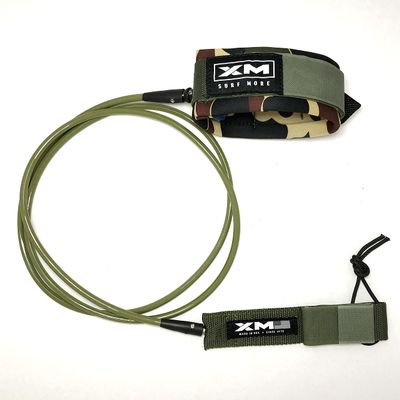XM SURF MORE Knee/Calf Surfboard Leash 8ft-10ft, COMP Cord Thickness (.220 in.), Choose Length and Color, Key Pocket, Unbreakable Swivels, Detachable Railsaver, Made in USA