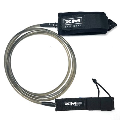 XM SURF MORE Knee/Calf Surfboard Leash 12ft., Regular Cord Thickness (.270 in.), Choose Length and Color, Key Pocket, Unbreakable Swivels, Detachable Railsaver, Made in USA