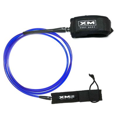 XM SURF MORE Longneck Surfboard Leash 9ft, Regular Cord Thickness (.270 in), Ideal for Longboards, Manuever Without Stepping on Cord, Key Pocket, Unbreakable Swivels, Detachable Railsaver, Made in USA