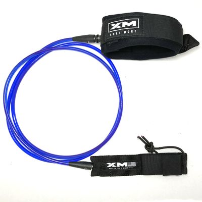 XM SURF MORE Knee/Calf Surfboard Leash 8ft-10ft, COMP Cord Thickness (.220 in.), Choose Length and Color, Key Pocket, Unbreakable Swivels, Detachable Railsaver, Made in USA