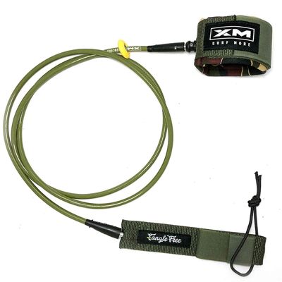 XM SURF MORE Regular 7ft Surfboard Leash with Tangle Free Upgrade, Cord Thickness (.270in), Key Pocket, Unbreakable Swivels, Detachable Railsaver, Made in USA