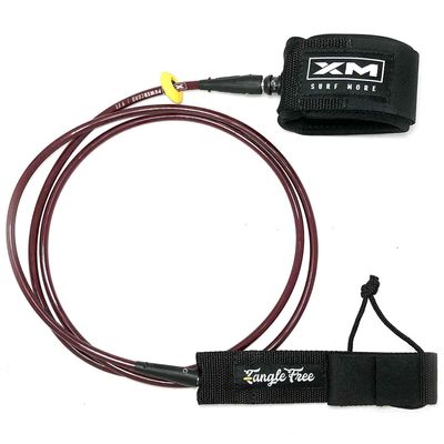XM SURF MORE Regular 7ft Surfboard Leash with Tangle Free Upgrade, Cord Thickness (.270in), Key Pocket, Unbreakable Swivels, Detachable Railsaver, Made in USA