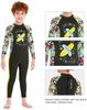 Kids Girls Boys Wetsuit Full Body Neoprene Thermal Swimsuit 2.5MM for Toddler Youth Children Teen, Long Sleeve Child Scuba Diving Surf Suit One Piece Sun Protection for Water Sports (Grey, XXL) view 2