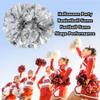 Hooshing 2PCS Silver Pom Poms Cheerleading Holographic Spot with Baton Handle for Team Spirit Sports Cheering view 4
