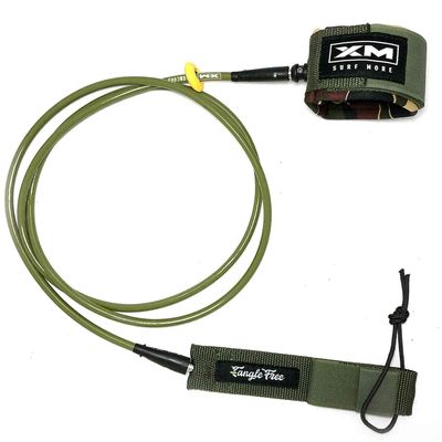 XM SURF MORE Regular 10ft Surfboard Leash with Tangle Free Upgrade, Cord Thickness (.270in), Key Pocket, Unbreakable Swivels, Detachable Railsaver, Made in USA