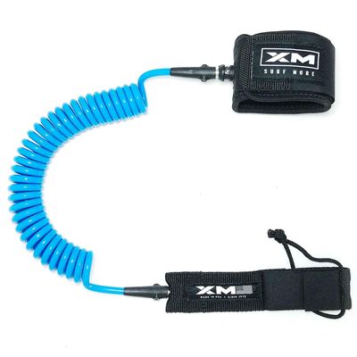 XM Stand-UP Paddle (SUP) 6ft-12ft Leash, Regular Cord Thickness (.270in), Key Pocket, Unbreakable Swivels, Detachable Railsaver, Made in USA