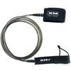 XM SURF MORE Premium Surfboard Leash, 7ft, Made in USA, Big Wave Cord Thickness (0.313in), Key Pocket, Unbreakable Swivels, Detachable Railsaver, Smoke Leash, Black Strap, Kink-Free [3 Year Warranty] view 1