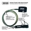XM SURF MORE Premium Surfboard Leash, 7ft, Made in USA, Big Wave Cord Thickness (0.313in), Key Pocket, Unbreakable Swivels, Detachable Railsaver, Smoke Leash, Black Strap, Kink-Free [3 Year Warranty] view 2