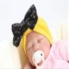 HZUX Big Bow Newborn Baby Cotton Cloth Turban Sparkle Sequin Toddler Rabbit Hat Kids Baby Cap Yellow view 2