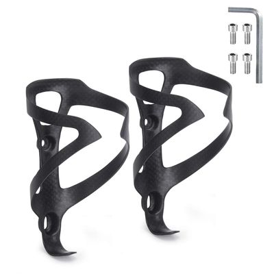 KABON Bike Water Bottle Holder, Lightweight 3K Carbon Fiber Bicycle Drink Water Bottle Cages for Road Mountain Bike Cycling Accessories - Pack of 2