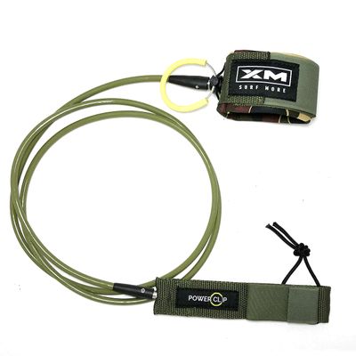 XM SURF MORE Regular 10ft Surfboard Leash with Power Clip Quick Release Upgrade, Cord Thickness (.270in), Key Pocket, Unbreakable Swivels, Detachable Railsaver, Made in USA