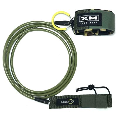 XM SURF MORE Big Wave 12ft Surfboard Leash with Power Clip Quick Release Upgrade, Cord Thickness (.313in), Key Pocket, Unbreakable Swivels, Detachable Railsaver, Made in USA