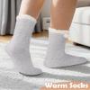 6 Pairs Womens Fuzzy Socks Winter Warm Soft Cozy Fluffy Microfiber House Sleeping Slipper Socks Christmas Gifts,B- Solid Patchwork view 3