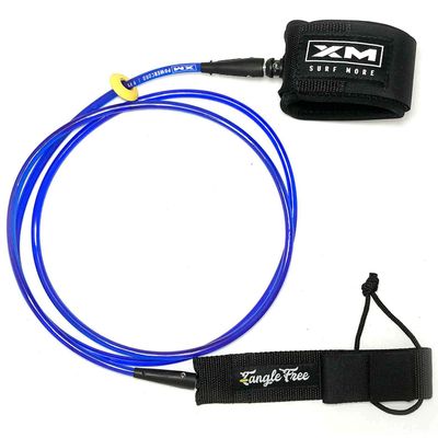 XM SURF MORE Regular 6ft Surfboard Leash with Tangle Free Upgrade, Cord Thickness (.270in), Key Pocket, Unbreakable Swivels, Detachable Railsaver, Made in USA
