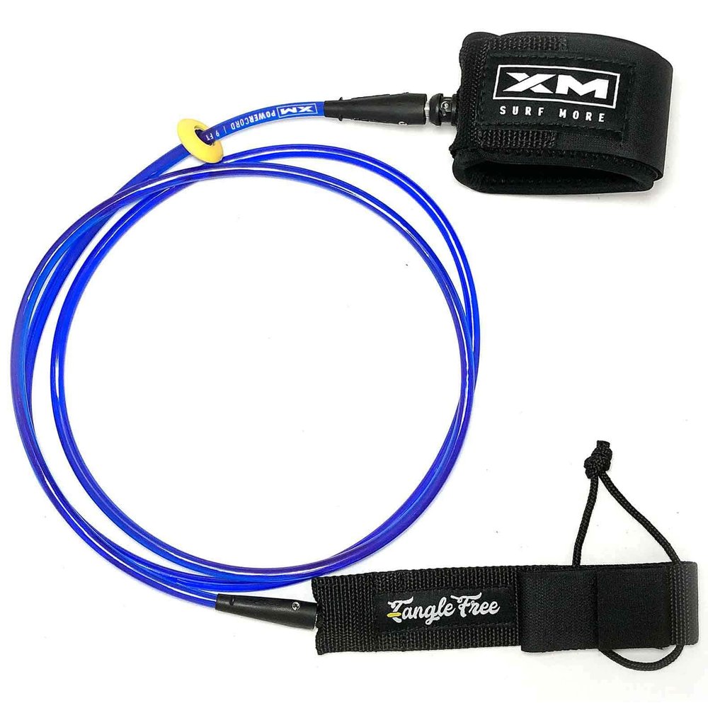 XM SURF MORE Regular 6ft Surfboard Leash with Tangle Free Upgrade, Cord Thickness (.270in), Key Pocket, Unbreakable Swivels, Detachable Railsaver, Made in USA