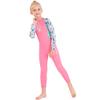 Kids Girls Boys Wetsuit Full Body Neoprene Thermal Swimsuit 2.5MM for Toddler Youth Children Teen, Long Sleeve Child Scuba Diving Surf Suit One Piece Sun Protection for Water Sports (Girl Pink, S) view 1