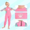 Kids Girls Boys Wetsuit Full Body Neoprene Thermal Swimsuit 2.5MM for Toddler Youth Children Teen, Long Sleeve Child Scuba Diving Surf Suit One Piece Sun Protection for Water Sports (Girl Pink, S) view 2