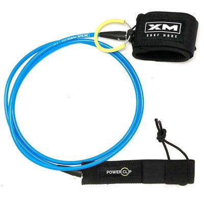 XM SURF MORE Regular 6ft Surfboard Leash with Power Clip Quick Release Upgrade, Cord Thickness (.270in), Key Pocket, Unbreakable Swivels, Detachable Railsaver, Made in USA