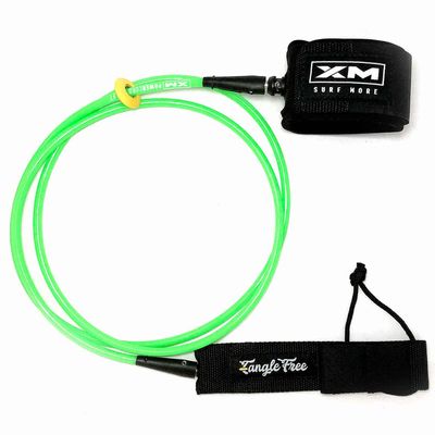 XM SURF MORE Regular 7ft Surfboard Leash with Tangle Free Upgrade, Cord Thickness (.270in), Key Pocket, Unbreakable Swivels, Detachable Railsaver, Made in USA