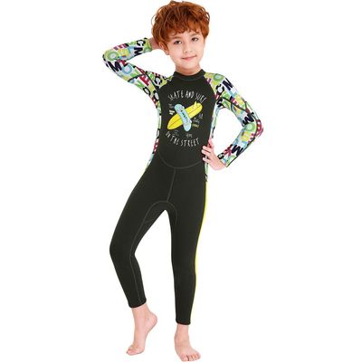 Kids Girls Boys Wetsuit Full Body Neoprene Thermal Swimsuit 2.5MM for Toddler Youth Children Teen, Long Sleeve Child Scuba Diving Surf Suit One Piece Sun Protection for Water Sports (Grey, XL)
