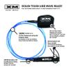 XM SURF MORE Premium Surfboard Leash, 6ft, Made in USA, Comp Cord Thickness (0.220in), Key Pocket, Unbreakable Swivels, Detachable Railsaver, Coral Leash, Black Strap, Kink-Free [3 Year Warranty] view 2