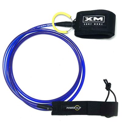 XM SURF MORE Big Wave 6ft Surfboard Leash with Power Clip Quick Release Upgrade, Cord Thickness (.313in), Key Pocket, Unbreakable Swivels, Detachable Railsaver, Made in USA