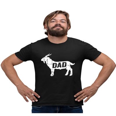 Go All Out XXX-Large Black Adult Goat Dad Greatest of All Time Funny Father's Day T-Shirt