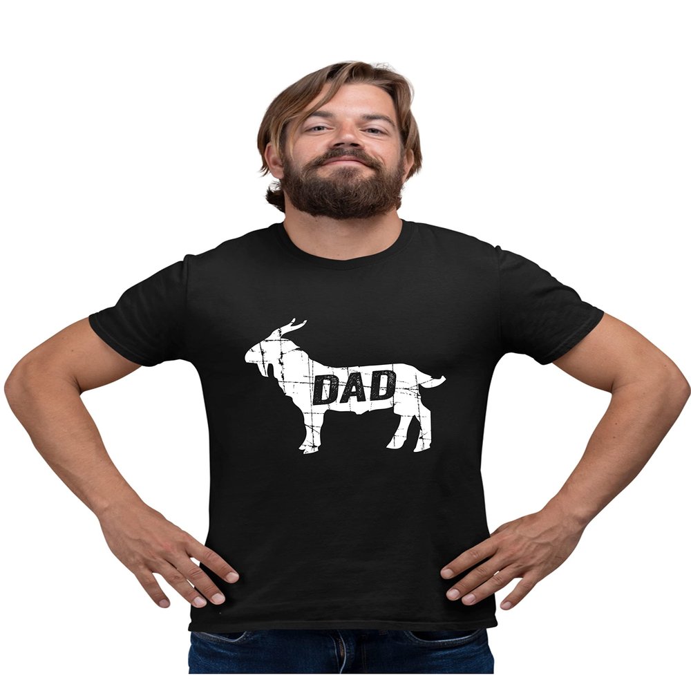 Go All Out XXX-Large Black Adult Goat Dad Greatest of All Time Funny Father's Day T-Shirt