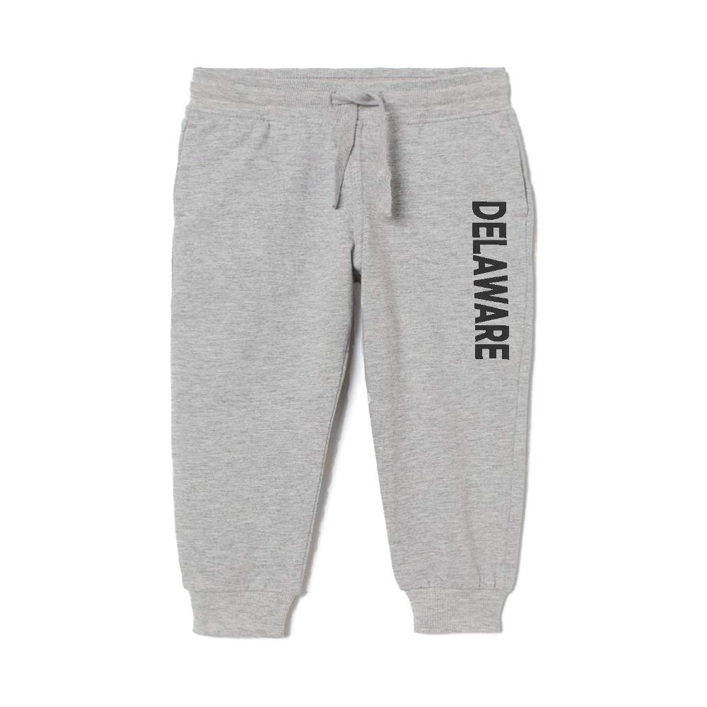 Daxton Adult Unisex Basic Jogger Sweatpants USA Cities States Side Letters - Delaware, 2XL