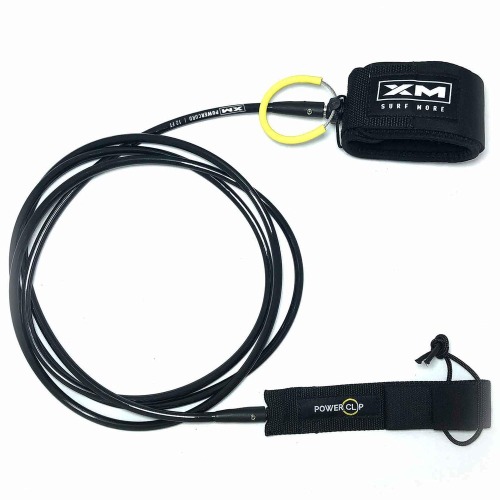 XM SURF MORE Big Wave 20ft Surfboard Leash with Power Clip Quick Release Upgrade, Cord Thickness (.313in), Key Pocket, Unbreakable Swivels, Detachable Railsaver, Made in USA