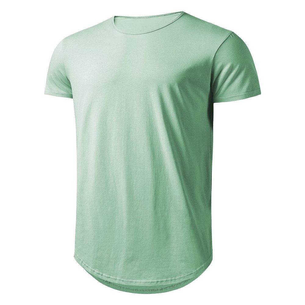 Athlemon Mens Long Shirts for Men Extra Long T Shirts Mens t-Shirts Longline Hipster Reflective Line Scallop Tees