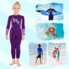Kids Girls Boys Wetsuit Full Body Neoprene Thermal Swimsuit 2.5MM for Toddler Youth Children Teen, Long Sleeve Child Scuba Diving Surf Suit One Piece Sun Protection for Water Sports (Purple, M) view 2