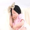 HZUX Big Bow Newborn Baby Cotton Cloth Turban Sparkle Sequin Toddler Rabbit Hat Kids Baby Cap Black-Gold view 2
