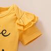 3 PCS/Set Baby Girls Clothes Ruffle Short Sleeve Rompers+Floral Shorts+Baby Headband Newborn Baby Outfits (0-3 Months,Yellow) view 4