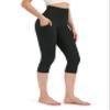 ODODOS Women's High Waisted Printed Yoga Capris with Pocket, Tummy Control Non See Through Workout Sports Running Athletic Capri Leggings, Charcoal Leopard, Small view 2