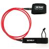 XM SURF MORE Premium Surfboard Leash, 5.5ft, Made in USA, Regular Cord Thickness (.270in), Key Pocket, Unbreakable Swivels, Detachable Railsaver, Red Leash, Black Strap, Kink-Free [3 Year Warranty] view 1