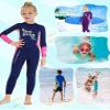 Kids Girls Boys Wetsuit Full Body Neoprene Thermal Swimsuit 2.5MM for Toddler Youth Children Teen, Long Sleeve Child Scuba Diving Surf Suit One Piece Sun Protection for Water Sports (Pink, L) view 2