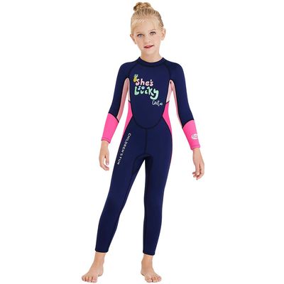 Kids Girls Boys Wetsuit Full Body Neoprene Thermal Swimsuit 2.5MM for Toddler Youth Children Teen, Long Sleeve Child Scuba Diving Surf Suit One Piece Sun Protection for Water Sports (Pink, S)