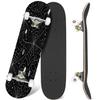 EFTOWEL Skateboards Black Spider Web Seamless Pattern with White Spiders Vector Seamless Classic Concave Skateboard Cool Stuff Teen Gifts Longboard Extreme Sports for Beginners and Professionals