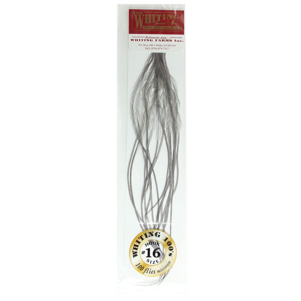 Whiting Farms 100's Saddle Hackle Pack (Dark Dun, 16)