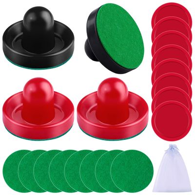 URATOT Air Hockey Accessories - Pushers, Pucks & Paddles (4 Pushers, 8 Red Pucks, 8 Green Pads)